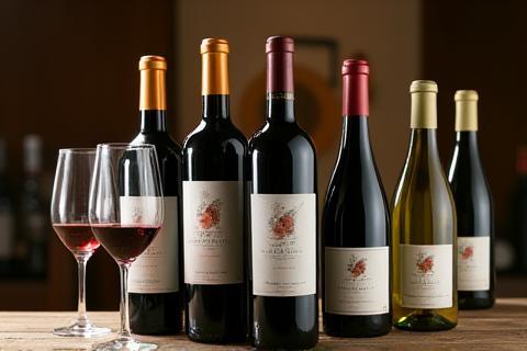 Selection of local Tuscan wines on display